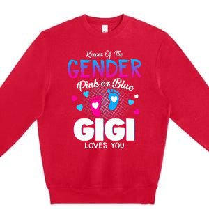 Keeper Of The Gender Pink Or Blue Gigi Loves You Reveal Premium Crewneck Sweatshirt