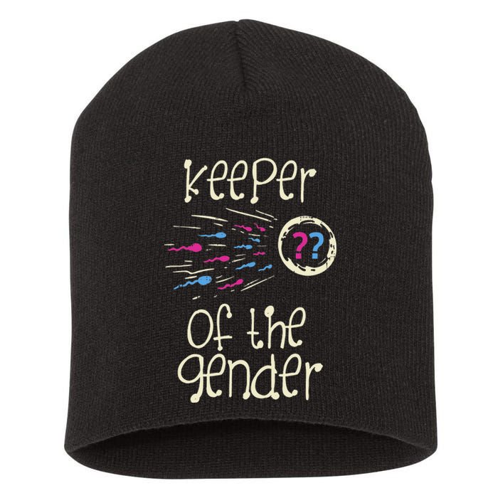 Keeper Of The Gender Reveal Baby Shower Pink Or Blue Party Short Acrylic Beanie