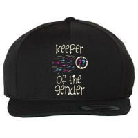 Keeper Of The Gender Reveal Baby Shower Pink Or Blue Party Wool Snapback Cap