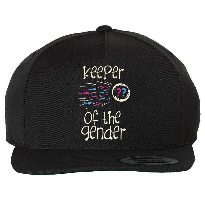 Keeper Of The Gender Reveal Baby Shower Pink Or Blue Party Wool Snapback Cap