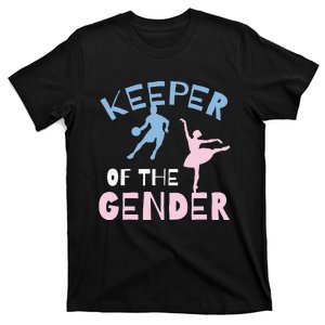 Keeper Of The Gender Reveal Party Basketball Ballet Gift T-Shirt