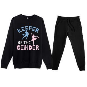 Keeper Of The Gender Reveal Party Basketball Ballet Gift Premium Crewneck Sweatsuit Set