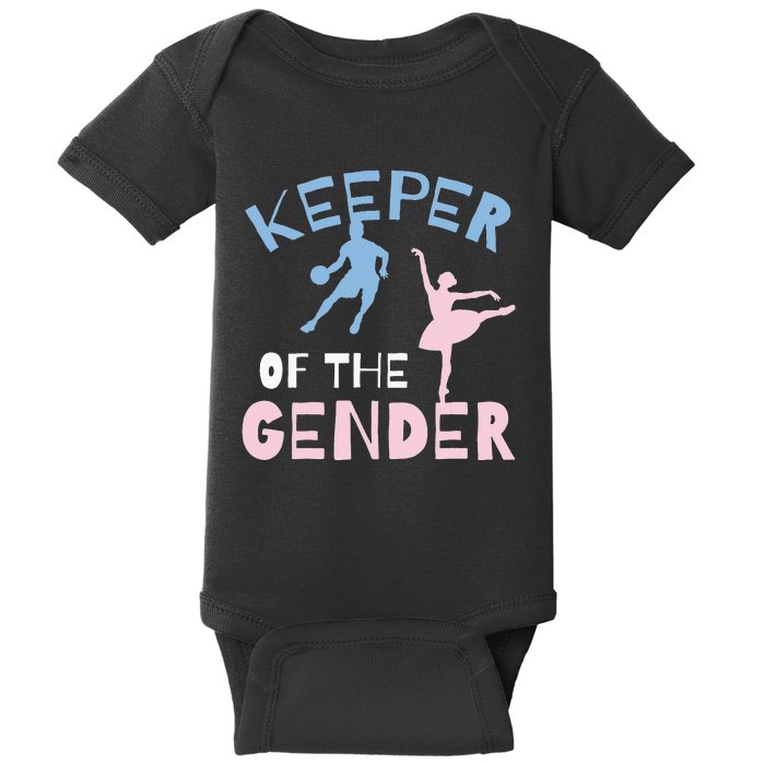 Keeper Of The Gender Reveal Party Basketball Ballet Gift Baby Bodysuit