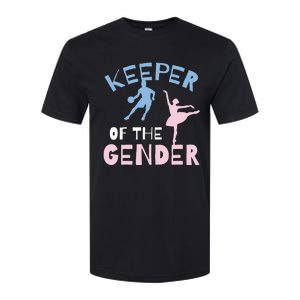 Keeper Of The Gender Reveal Party Basketball Ballet Gift Softstyle CVC T-Shirt