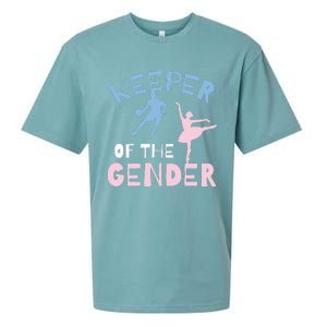 Keeper Of The Gender Reveal Party Basketball Ballet Gift Sueded Cloud Jersey T-Shirt