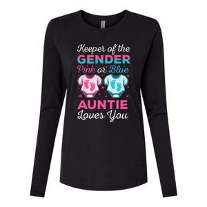 Keeper Of The Gender Auntie Loves You Baby Announcement Aunt Womens Cotton Relaxed Long Sleeve T-Shirt