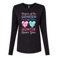 Keeper Of The Gender Auntie Loves You Baby Announcement Aunt Womens Cotton Relaxed Long Sleeve T-Shirt