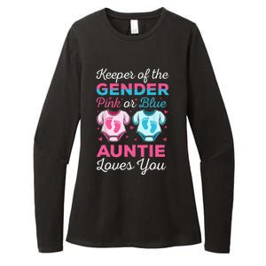 Keeper Of The Gender Auntie Loves You Baby Announcement Aunt Womens CVC Long Sleeve Shirt