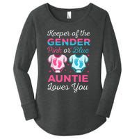 Keeper Of The Gender Auntie Loves You Baby Announcement Aunt Women's Perfect Tri Tunic Long Sleeve Shirt