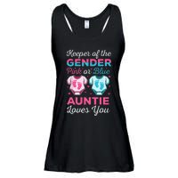 Keeper Of The Gender Auntie Loves You Baby Announcement Aunt Ladies Essential Flowy Tank