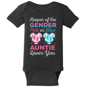 Keeper Of The Gender Auntie Loves You Baby Announcement Aunt Baby Bodysuit