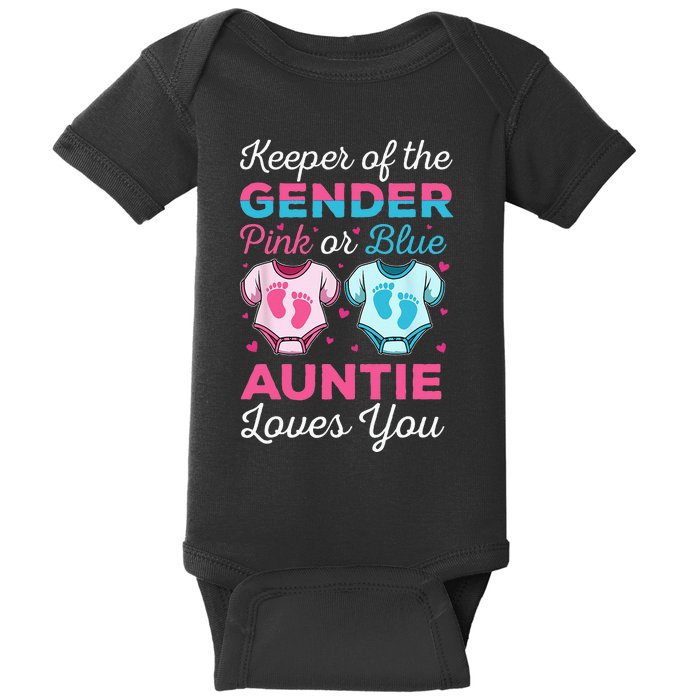 Keeper Of The Gender Auntie Loves You Baby Announcement Aunt Baby Bodysuit