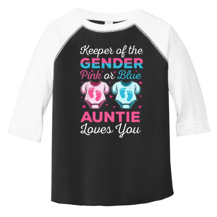 Keeper Of The Gender Auntie Loves You Baby Announcement Aunt Toddler Fine Jersey T-Shirt