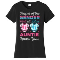 Keeper Of The Gender Auntie Loves You Baby Announcement Aunt Women's T-Shirt