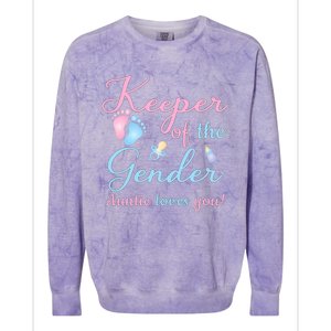 Keeper Of The Gender Auntie Loves Gender Reveal Party Idea Colorblast Crewneck Sweatshirt