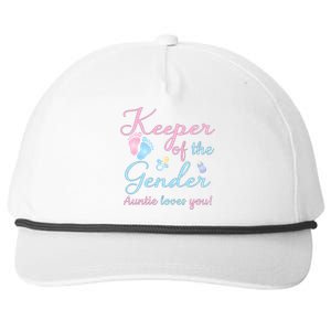 Keeper Of The Gender Auntie Loves Gender Reveal Party Idea Snapback Five-Panel Rope Hat