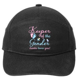 Keeper Of The Gender Auntie Loves Gender Reveal Party Idea 7-Panel Snapback Hat