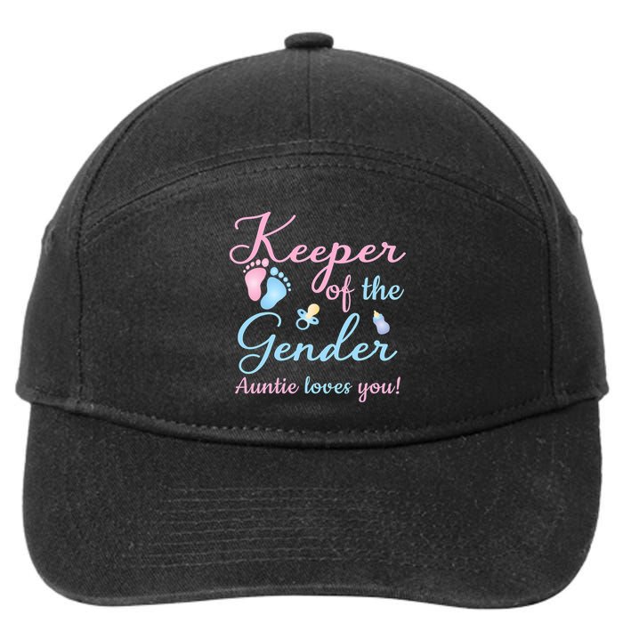 Keeper Of The Gender Auntie Loves Gender Reveal Party Idea 7-Panel Snapback Hat