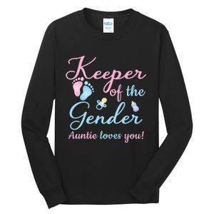 Keeper Of The Gender Auntie Loves Gender Reveal Party Idea Tall Long Sleeve T-Shirt