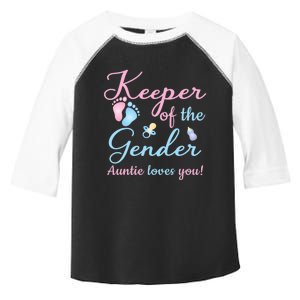 Keeper Of The Gender Auntie Loves Gender Reveal Party Idea Toddler Fine Jersey T-Shirt