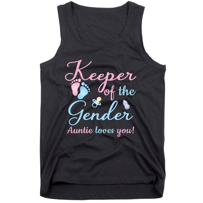 Keeper Of The Gender Auntie Loves Gender Reveal Party Idea Tank Top