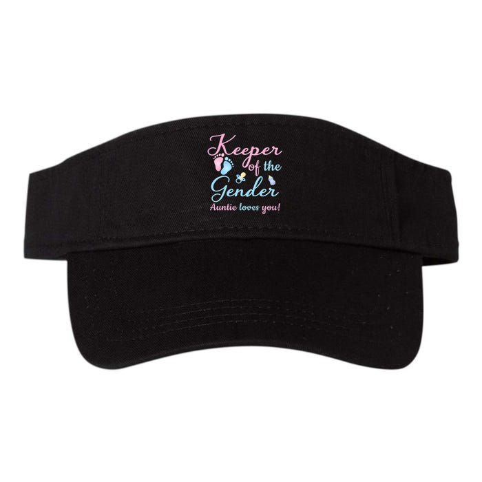 Keeper Of The Gender Auntie Loves Gender Reveal Party Idea Valucap Bio-Washed Visor