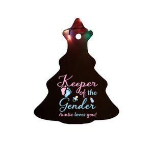 Keeper Of The Gender Auntie Loves Gender Reveal Party Idea Ceramic Tree Ornament