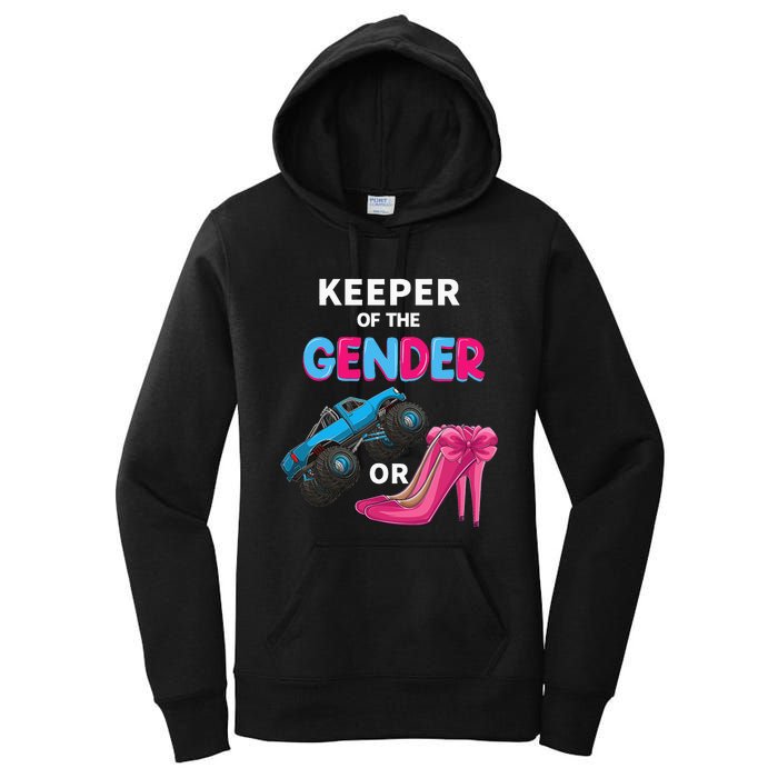 Keeper of the Gender wheels or Heels cute Reveal Baby Shower Women's Pullover Hoodie