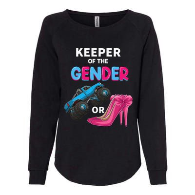 Keeper of the Gender wheels or Heels cute Reveal Baby Shower Womens California Wash Sweatshirt