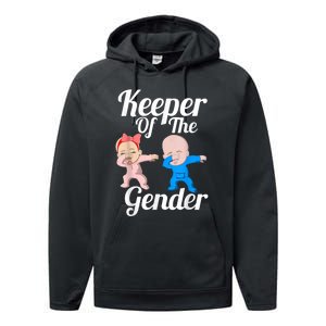 Keeper Of The Gender Cute Gender Reveal Party Couple Performance Fleece Hoodie