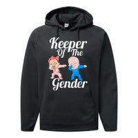 Keeper Of The Gender Cute Gender Reveal Party Couple Performance Fleece Hoodie