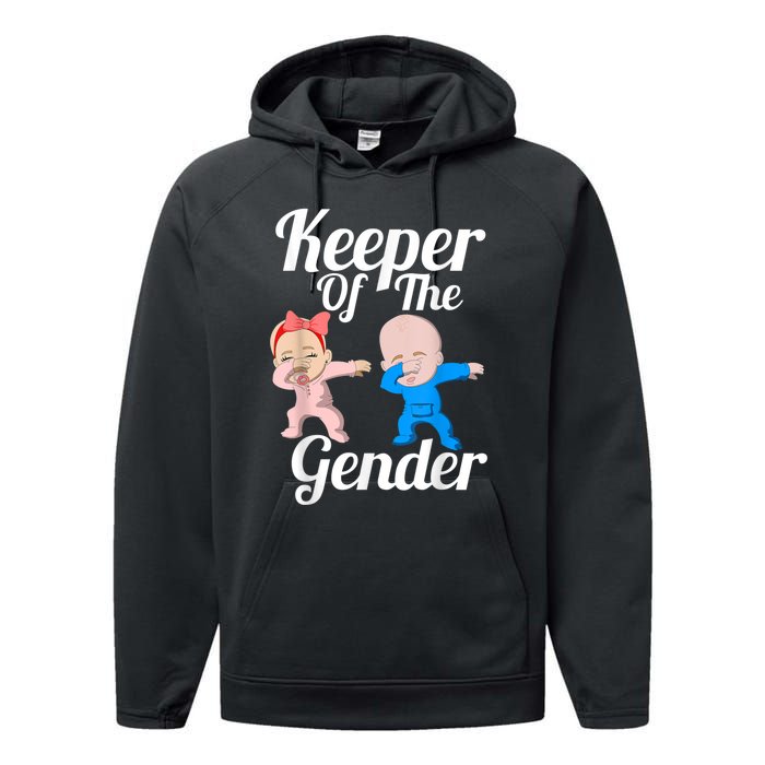 Keeper Of The Gender Cute Gender Reveal Party Couple Performance Fleece Hoodie