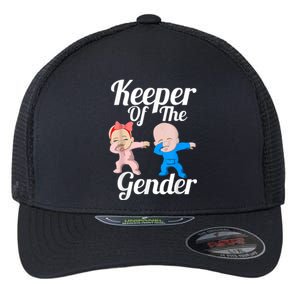 Keeper Of The Gender Cute Gender Reveal Party Couple Flexfit Unipanel Trucker Cap