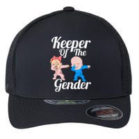 Keeper Of The Gender Cute Gender Reveal Party Couple Flexfit Unipanel Trucker Cap