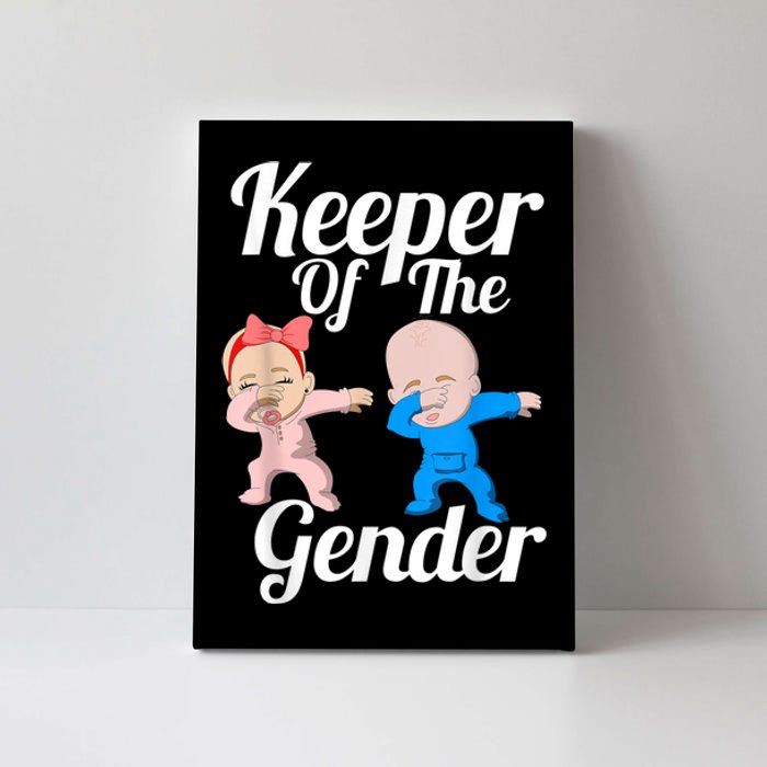 Keeper Of The Gender Cute Gender Reveal Party Couple Canvas