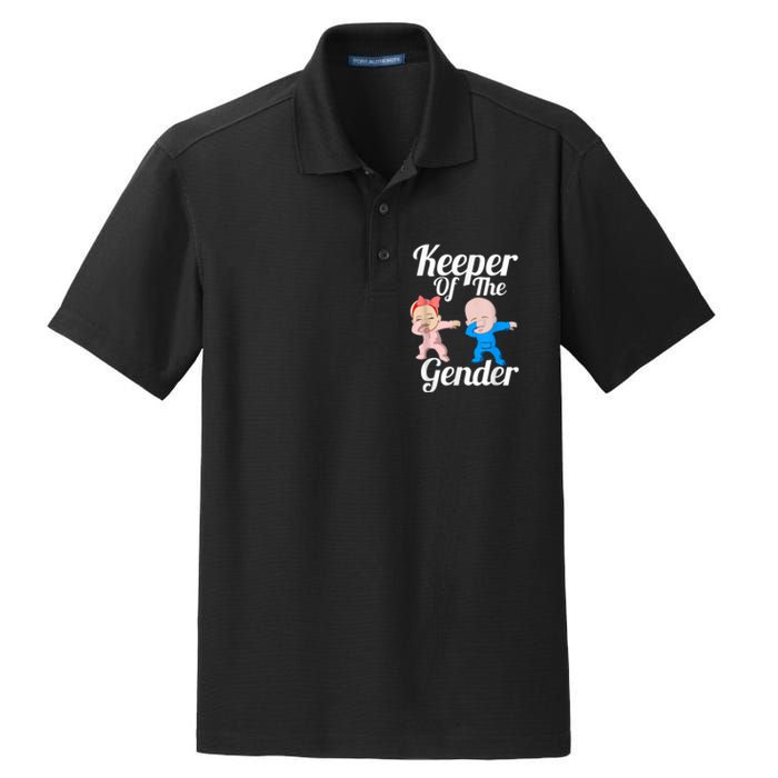 Keeper Of The Gender Cute Gender Reveal Party Couple Dry Zone Grid Polo