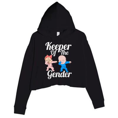 Keeper Of The Gender Cute Gender Reveal Party Couple Crop Fleece Hoodie