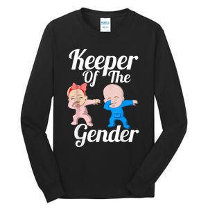 Keeper Of The Gender Cute Gender Reveal Party Couple Tall Long Sleeve T-Shirt