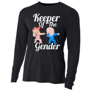 Keeper Of The Gender Cute Gender Reveal Party Couple Cooling Performance Long Sleeve Crew