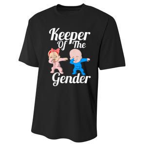 Keeper Of The Gender Cute Gender Reveal Party Couple Performance Sprint T-Shirt