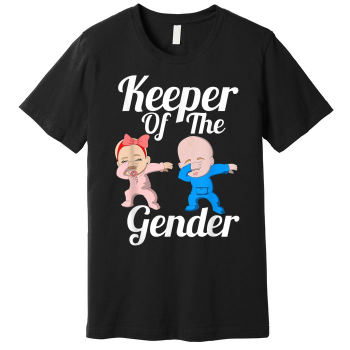 Keeper Of The Gender Cute Gender Reveal Party Couple Premium T-Shirt