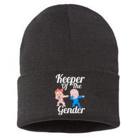 Keeper Of The Gender Cute Gender Reveal Party Couple Sustainable Knit Beanie