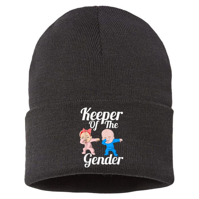 Keeper Of The Gender Cute Gender Reveal Party Couple Sustainable Knit Beanie