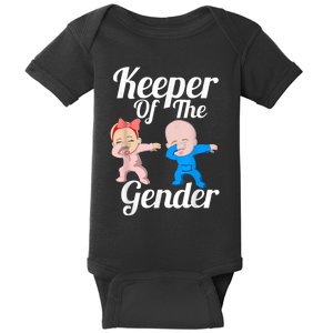 Keeper Of The Gender Cute Gender Reveal Party Couple Baby Bodysuit