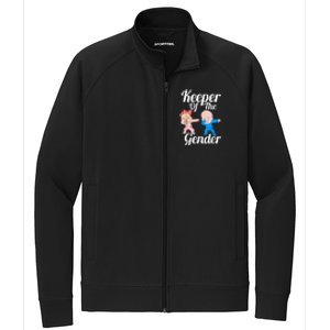 Keeper Of The Gender Cute Gender Reveal Party Couple Stretch Full-Zip Cadet Jacket