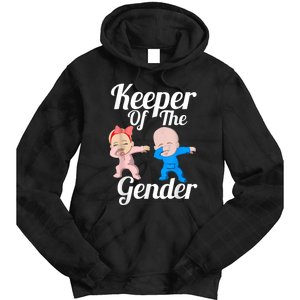 Keeper Of The Gender Cute Gender Reveal Party Couple Tie Dye Hoodie