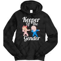 Keeper Of The Gender Cute Gender Reveal Party Couple Tie Dye Hoodie