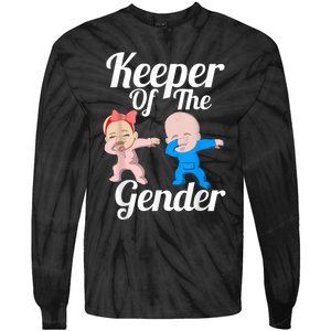 Keeper Of The Gender Cute Gender Reveal Party Couple Tie-Dye Long Sleeve Shirt