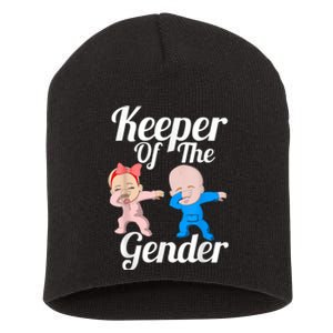 Keeper Of The Gender Cute Gender Reveal Party Couple Short Acrylic Beanie