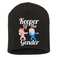 Keeper Of The Gender Cute Gender Reveal Party Couple Short Acrylic Beanie